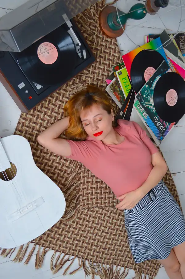 listening to records